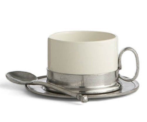 Arte Italica Caffe Cappuccino Cup, Saucer with Spoon