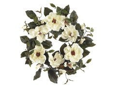 Faux 22 Thomas Magnolia Wreath White