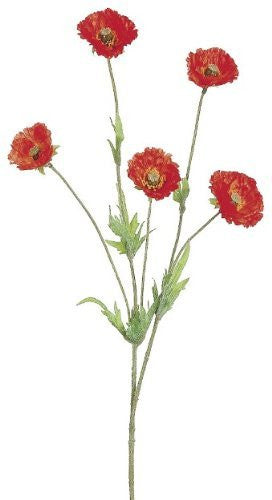 Medow Poppy Artificial Flower Spray, Orange