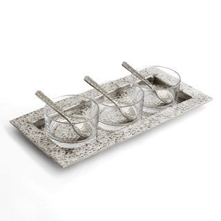 Arte Italica Starry Night Tray with 3 Bowls and Spoons