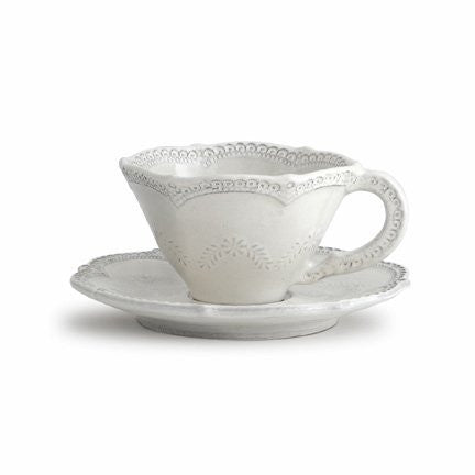 Arte Italica Merletto Antique Cup and Saucer, Set of 4