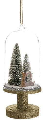 8" Tree/Reindeer Glass Dome Ornament