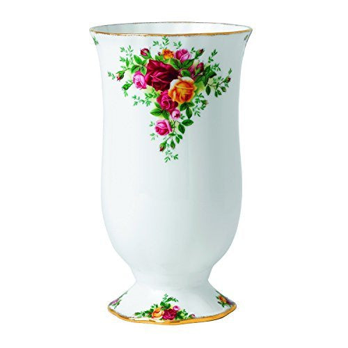 Royal Albert Old Country Roses Large Vase, 8.7-Inch, White