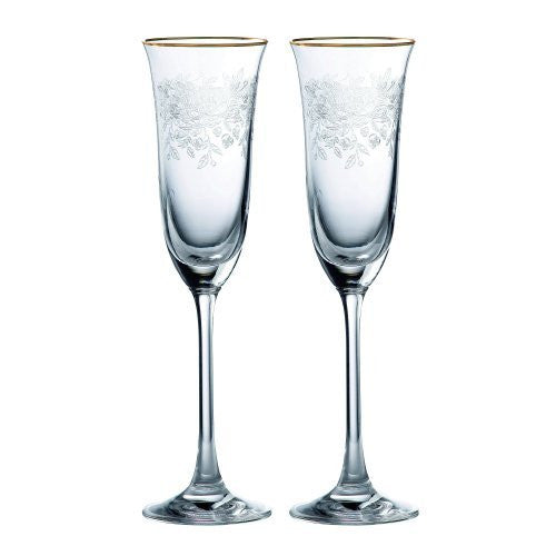 ROYAL ALBERT Old Country Roses Glassware Flute set of 2