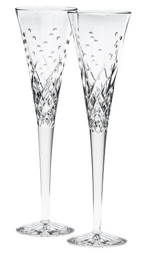 Waterford Happy Celebrations Crystal Flute Glasses, Set of 2