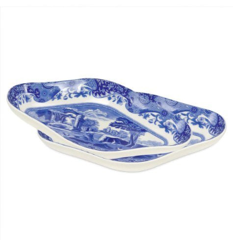 Blue Italian Pickle Serving Tray (Set of 2)
