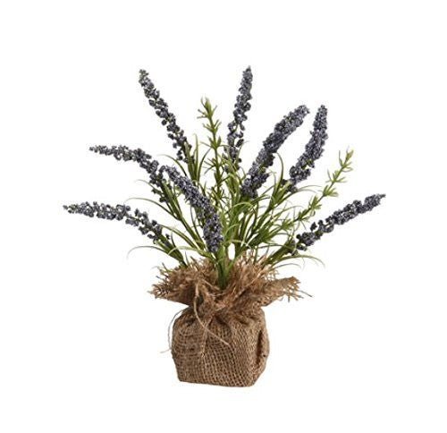 11" Artificial Lavender in Burlap Bag, Lavender Color