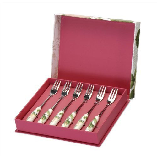 ROYAL WORCESTER Royal Horticultural Society Roses Pastry forks set of 6