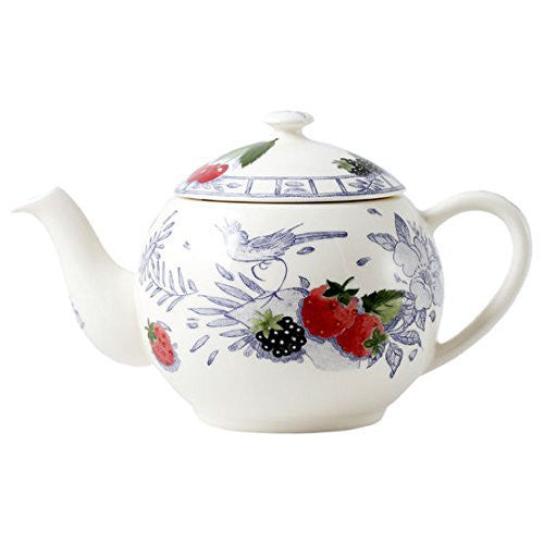 Gien Oiseau Blue Fruits Teapot