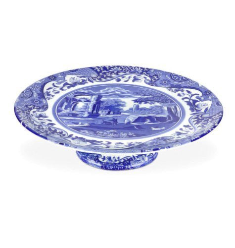 Spode Blue Italian Footed Cake Plate