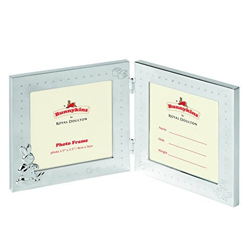 Royal Doulton Bunnykins Double Photo Frame, 3.5 by 3.5-Inch, Silver