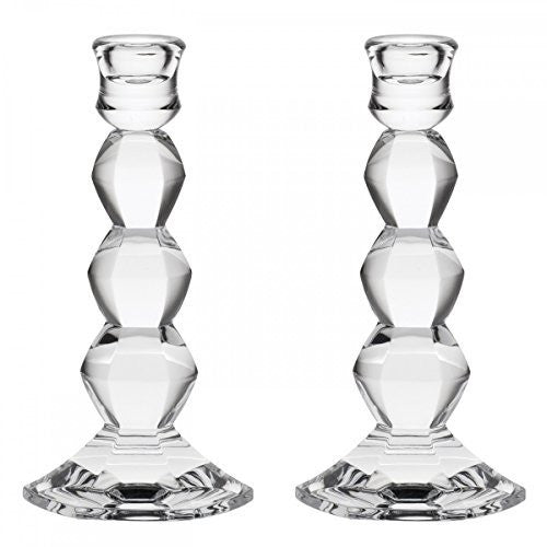 Vera Wang Wedgwood Orient Crystal Gift 7.5" Candlestick Pair