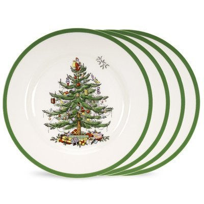 Spode Christmas Tree Set of 4 Dinner Plates