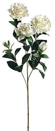 27" Artificial Gardenia Spray, White