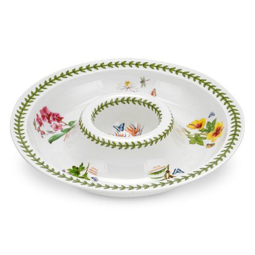 Portmeirion Exotic Botanic Garden Round Chip and Dip, 14-Inch