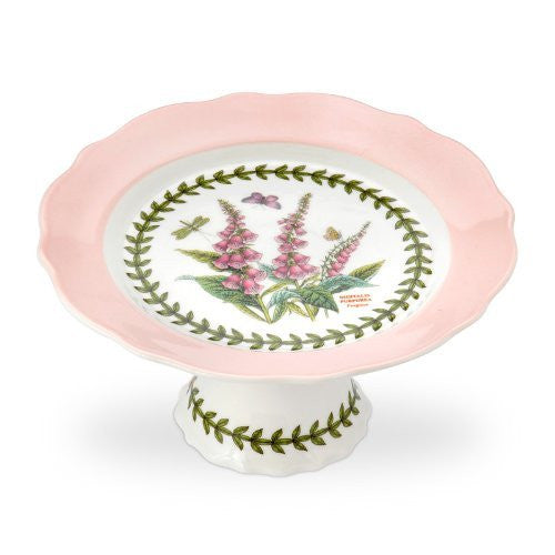 PORTMEIRION BOTANIC GARDEN TERRACE Scalloped edge footed cake plate small