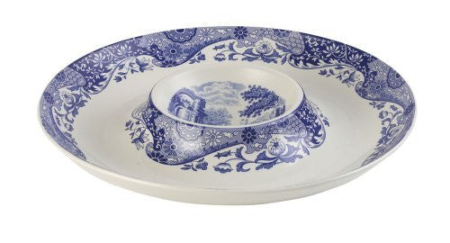 Spode Blue Italian Chip n Dip 14- 1/2 inches