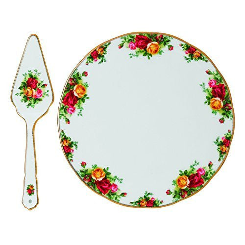 Royal Albert Old Country Roses Tea Party Cake Plate and Server, Multi