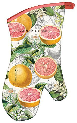 Michel Design Works Pink Grapefruit Padded Cotton Oven Mitt, Multicolor