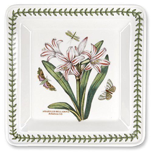 Portmeirion Botanic Garden Square Plate, Assorted Motifs, Set of 6