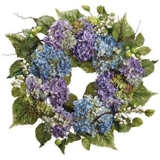 20" Hydrangea Wreath, Blue Lavender