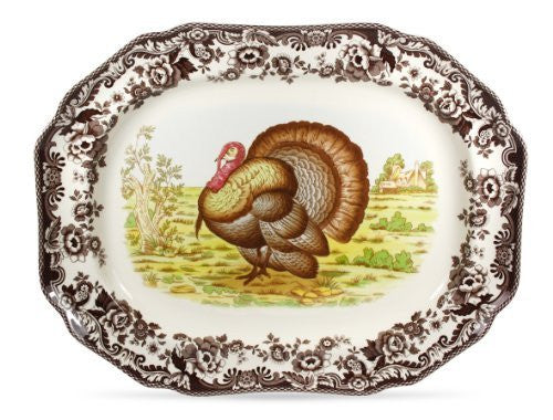 Spode Woodland Turkey Octagonal Platter
