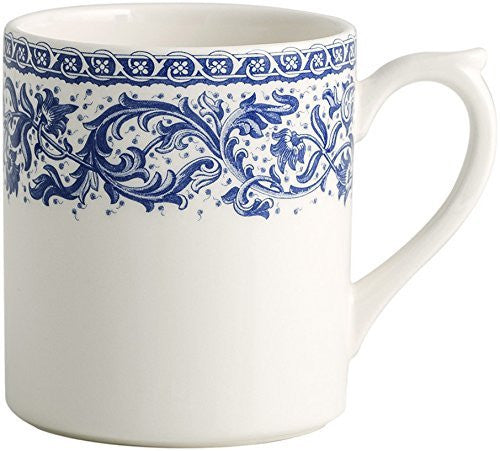 Gien French Luxury Rouen 37 White and Blue Earthenware Mug