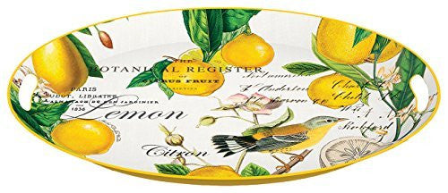 Michel Design Works Lemon Basil Decoupage Platter, 20.5 by 15.25-Inch, Multic...