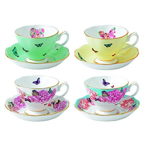 Royal Albert Miranda Kerr Teacups and Saucers (Set of 4), Multicolor