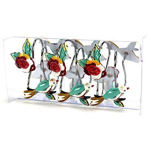 Lenox Simply Fine Chirp Shower Curtain Hooks, Multi-Color
