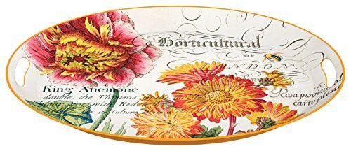Michel Design Works Blooms and Bees Decoupage Platter, 20.5 by 15.25-Inch, Mu...