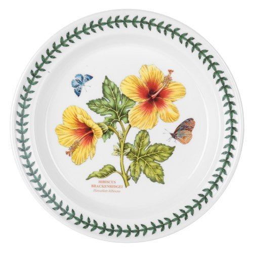 Portmeirion Exotic Botanic Garden Dinner Plate with Hibiscus Motif, Set of 6