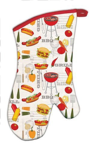 Barbecue BBQ Oven Mitt Cotton Michel Design Works Kitchen Hostess Gift