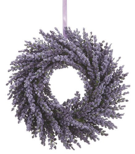 13" Artificial Lavender Wreath, Two Tone Lavender