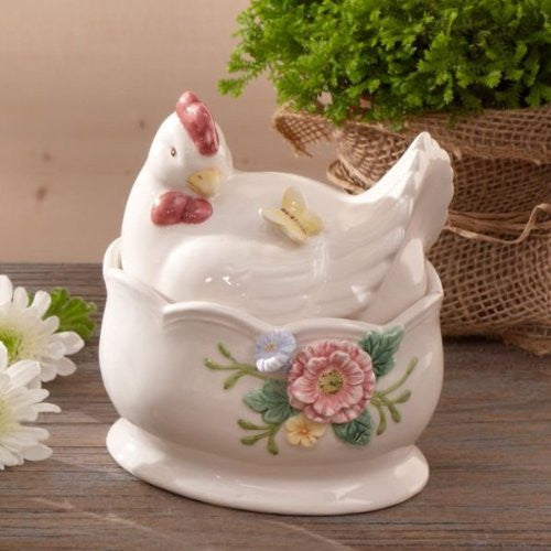 Lenox Butterfly Meadow Figural Hen Covered Bowl