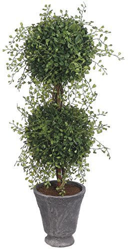 26" Artificial Angel Vine Double Ball Topiary in Terra Cotta Pot