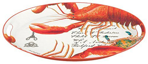 Michel Design Works Decoupage Metal Platter, 20.5 x 15.25-Inch, Lobster