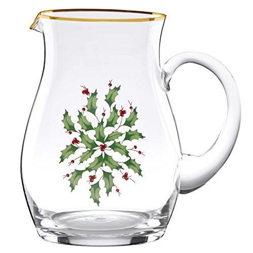 Lenox Holiday Glass Pitcher, Clear