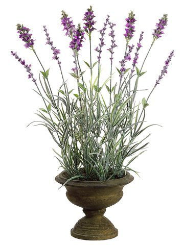 16" Artificial Lavender in Footed Pot