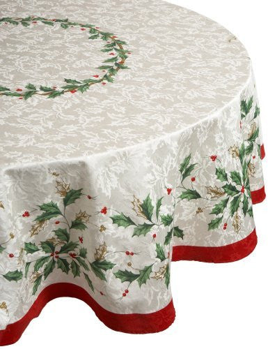 Lenox Golden Holly 70-inch Round Tablecloth