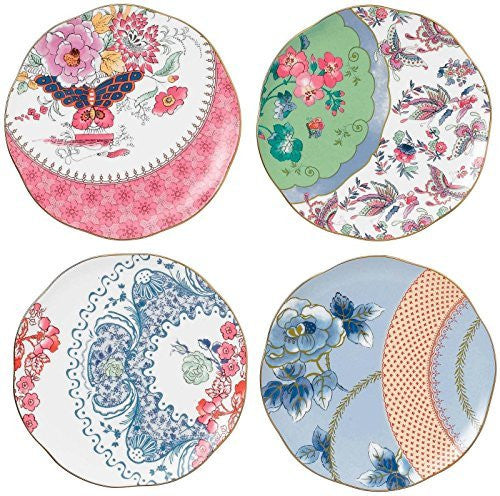 Wedgwood Harlequin Butterfly Bloom Plates, 8.25-Inch, Set of 4