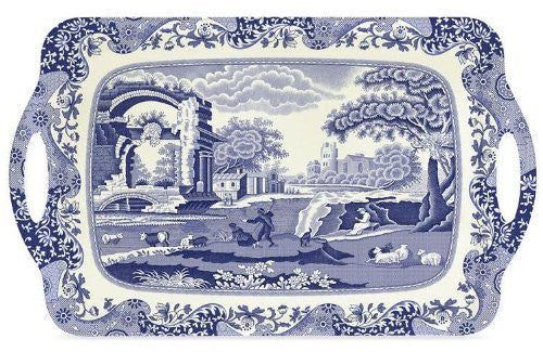 Pimpernel Blue Italian Large Melamine Handled Tray (2019518337)