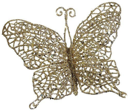 Mesh Butterfly Brooch with Clip, Gold