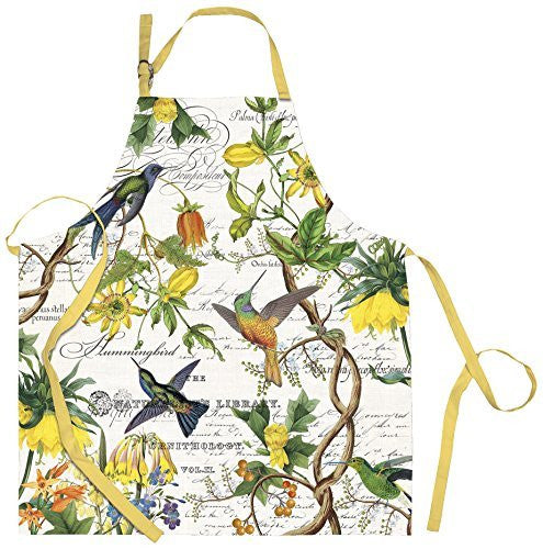 Michel Design Works Hummingbird Cotton Chef Apron, Multicolor