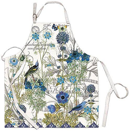 Michel Design Works Cotton Chef Apron, Blue/White