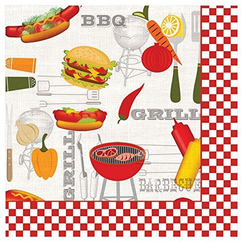 Michel Design Works 20-Pack 3-Ply Paper Cocktail Napkins, Barbecue