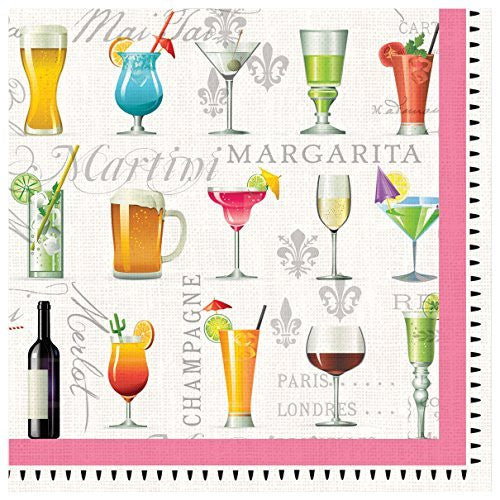 Michel Design Works 20-Pack 3-Ply Paper Lunch Napkins, Cocktail Hour